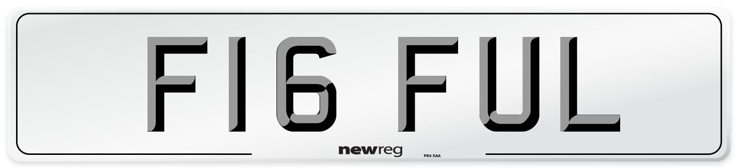F16 FUL Number Plate from New Reg